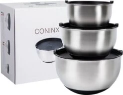 Coninx Mengkommen Set 3-Delig - Beslagkommen Met Deksel - Antislip - Maataanduiding - Schenktuit - RVS -Merkloos Winkel 1200x928 9