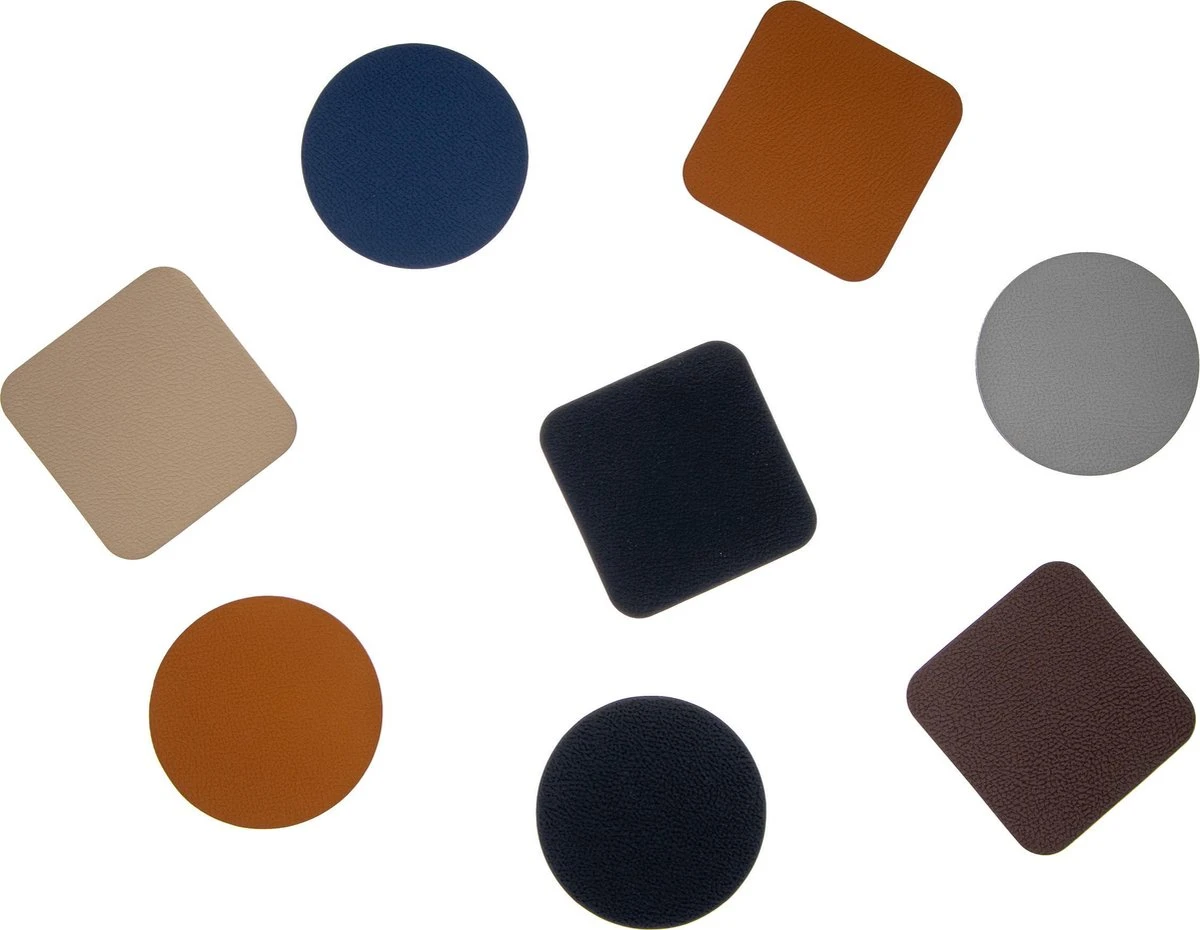 Jay Hill Onderzetters - Vegan Leer - Zwart - 10 X 10 Cm - 6 Stuks 2 Jay Hill Onderzetters - Vegan Leer - Zwart - 10 X 10 Cm - 6 Stuks - Afbeelding 2