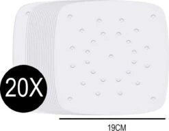 Merkloos Bakpapier Voor Philips Airfryer - Anti Aanbakvellen - Papieren Vellen Voor In Airfryer - 20 Stuks - 19X19 - Geschikt Voor Normale Airfryer - Vervangbare Luchtfriteuse Vellen
