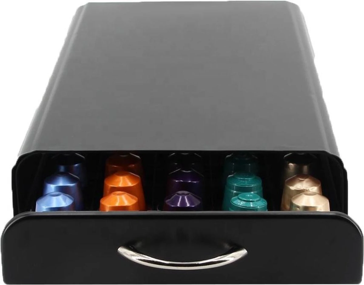 Luxe Nespresso Capsule Houder Met Lade - Espresso Koffie Pad En Cups Houder - 50 Capsules 2 Luxe Nespresso Capsule Houder Met Lade - Espresso Koffie Pad En Cups Houder - 50 Capsules - Afbeelding 2