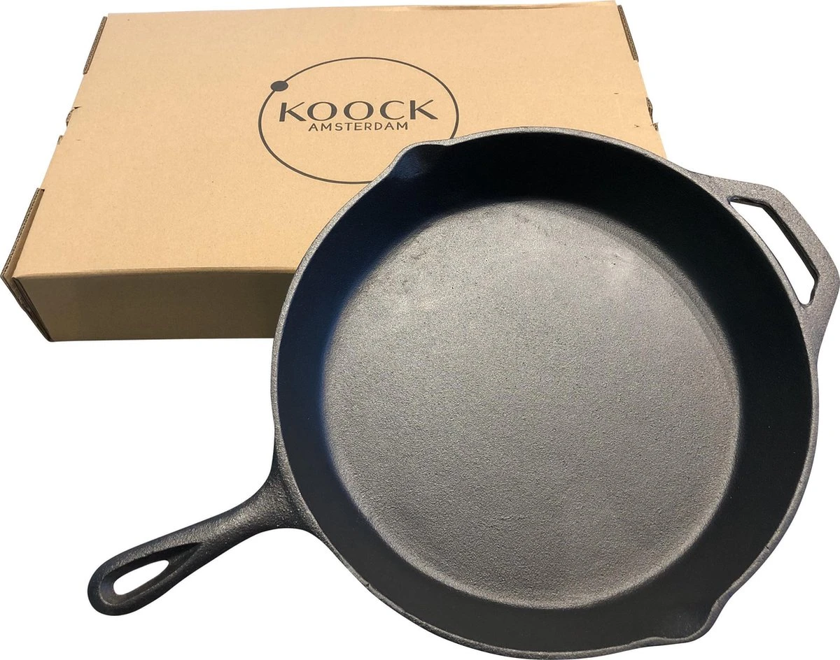 Koock Amsterdam® Skillet - Gietijzer - 25cm - Koekenpan - Geschikt Voor Alle Warmtebronnen 6 Koock Amsterdam® Skillet - Gietijzer - 25cm - Koekenpan - Geschikt Voor Alle Warmtebronnen - Afbeelding 6