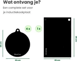 MoreCore Inductie Beschermer - Afdekplaat Voor Kookplaat - 5 Stuks - Inductie Mat - Onderzetter- Inductie Pannen - Hittebestendig Tot 240 ºC - Zwart -Merkloos Winkel 1200x945 15