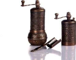 Zout En Pepermolen Set - Kruidenmolen - Pepermolen Molen - Pepermolen - Kruidenmolen - Zoutmolen - Koffiebonenmolen - Kruidenmolen Handleiding - (Antiek Koper)