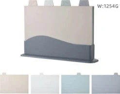 Merkloos Luxe Index Snijplankenset Met Houder - 5 Stuks - 30cm X 20cm X 0.6cm