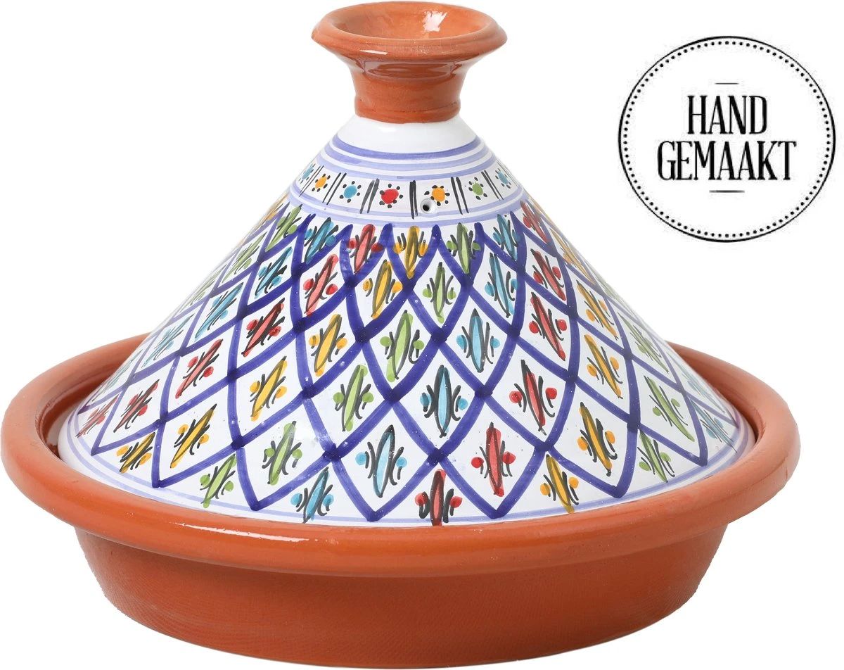 CRAFLAIR ~ Tajine ~ Ø 30 Cm ~ Geschikt Voor Inductie - Adapter ~ Handgemaakt ~ Geglazuurd Keramiek 1 CRAFLAIR ~ Tajine ~ Ø 30 Cm ~ Geschikt Voor Inductie - Adapter ~ Handgemaakt ~ Geglazuurd Keramiek