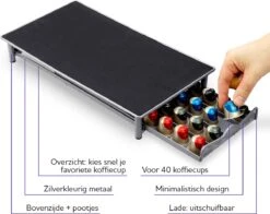 Capsulehouder Met Lade - Geschikt Voor Nespresso Koffiecups - 40 Capsules - Plateau Voor Koffiecupmachine – Zilver/grijs -Merkloos Winkel 1200x953 13