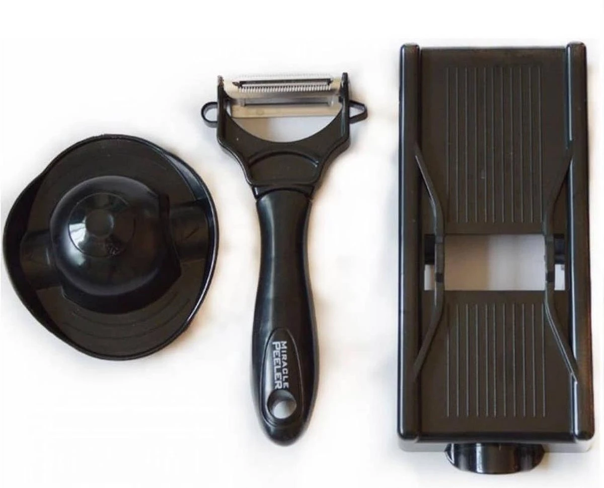 2in1 Miracle Peeler - Zwart - Kunststof - Dunschiller + Julienne Snijder - Bekend Van TV- Complete Set 6 2in1 Miracle Peeler - Zwart - Kunststof - Dunschiller + Julienne Snijder - Bekend Van TV- Complete Set - Afbeelding 6