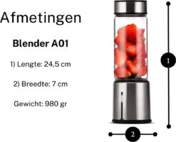 Blender To Go- Portable Blender- Blender Smoothie- Oplaadbare Blender- Blender RVS/Zilver- Mini Blender- Smoothie Maker- Fruit Maker- Draagbare Blender- USB Oplaadbaar 450 Ml -Merkloos Winkel 1200x970 12