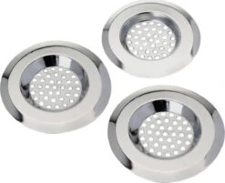 Merkloos Gootsteenzeefje 3 Stuks | Gootsteenfilter | Gootsteenzeef - RVS Zilver (2x) 8cm (1x) 6.5cm