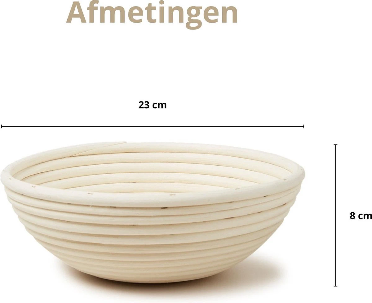 ML Kitchen Rijsmandje - Inclusief Deegmesje En Deegkleed - Rijsmand Banneton - Zuurdesem - Ø 23 Cm 9 ML Kitchen Rijsmandje - Inclusief Deegmesje En Deegkleed - Rijsmand Banneton - Zuurdesem - Ø 23 Cm - Afbeelding 9