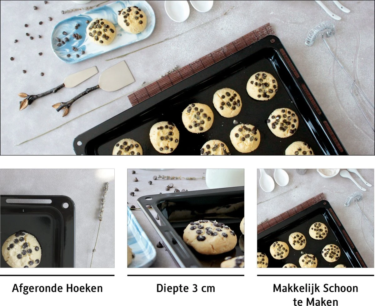 ICQN Ovenbakplaat - 422 X 375 X 31 Mm - Geëmailleerd 3 ICQN Ovenbakplaat - 422 X 375 X 31 Mm - Geëmailleerd - Afbeelding 3