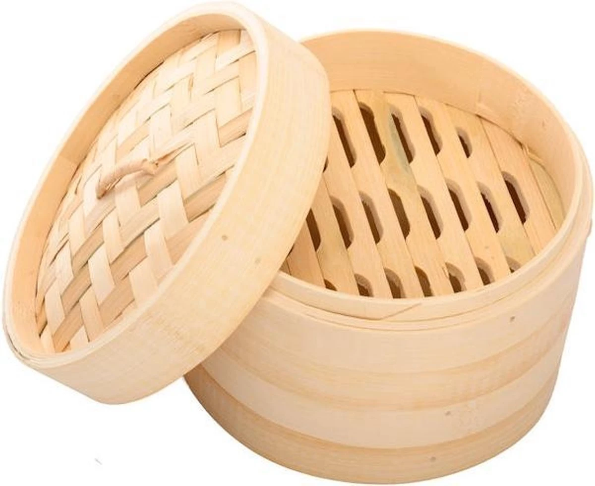 Merkloos Decopatent® 3 Delig Stoommandje Met Deksel - Ø18 Cm - Bamboe - Rijst Stoommanden - Stomer - Steamer Cooker - Dim Sum Stoomschaal 7 Merkloos Decopatent® 3 Delig Stoommandje Met Deksel - Ø18 Cm - Bamboe - Rijst Stoommanden - Stomer - Steamer Cooker - Dim Sum Stoomschaal - Afbeelding 7