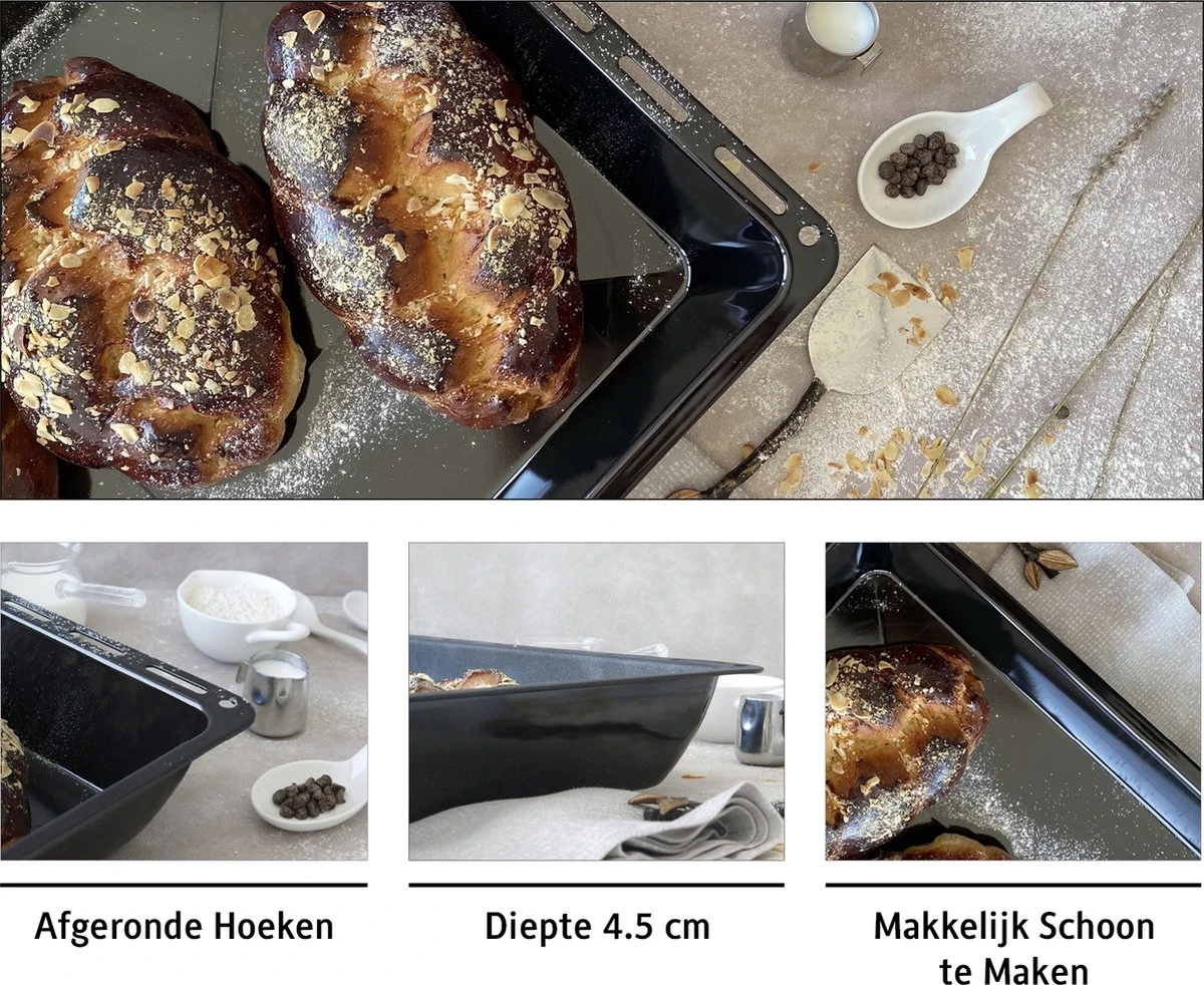 ICQN Diepe Ovenbakplaat 422x370x45 Mm En Rooster 422x370 Mm Set 3 ICQN Diepe Ovenbakplaat 422x370x45 Mm En Rooster 422x370 Mm Set - Afbeelding 3