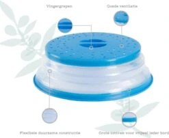 Magnetron Deksel Ø 27CM- Inklapbaar Vergiet - Multifunctionele Schaal - BPA Vrij - Blauw Transparant -Merkloos Winkel 1200x983 11