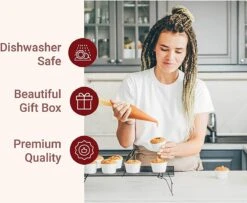 Premium Spuitzak Set Van 6 - Grote Herbruikbare Spuitzak Van Katoen, Vaatwasserbestendig Met Geschenkverpakking, 6 Roestvrijstalen Spuitmonden, Adapter, Reinigingsborstel En E-book Met Tips Van Kitchtic. 10 Premium Spuitzak Set Van 6 - Grote Herbruikbare Spuitzak Van Katoen, Vaatwasserbestendig Met Geschenkverpakking, 6 Roestvrijstalen Spuitmonden, Adapter, Reinigingsborstel En E-book Met Tips Van Kitchtic. -Merkloos Winkel 1200x986 7