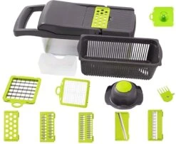 Luxe Groentesnijder Set - Multifunctionele Groentesnijder - Mandoline - Uiensnijder - Groentensnijder - Keukensnijder - Keukenmandoline 15 Delig -Merkloos Winkel 1200x987 5