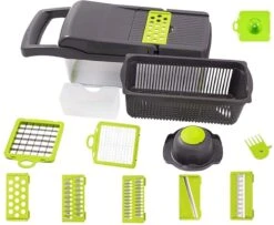 Merkloos Multifunctionele Groentesnijder - Mandoline - Uiensnijder - Groentensnijder - Keukensnijder - 15 Delig -Merkloos Winkel 1200x987 6