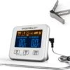 Aigostar 2-in-1 Magnetische Digitale Kern Thermometer Met Keuken Timer Alarm -0-250 Graden Celcius - Magnetische Vloeistof/Vlees Temperatuurmeter Met Meetsonde Draad & Kook Timer