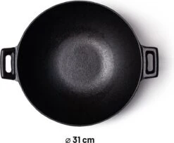 Orange85 Gietijzeren Wokpan - Alle Warmtebronnen - Inductie - Wok - Zwart - 31cm - Gietijzer - Wokpannen -Merkloos Winkel 1200x989