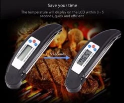 Gohh Digitale Vleesthermometer - Kookthermometer - Suikerthermometer - Inklapbare Sonde - BBQ Thermometer - LCD Scherm - Meter Tot 300 °C - Zwart -Merkloos Winkel 1200x990 2