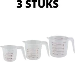Orange85 Maatbeker - Set Van 3 - 1 Liter - 500ml - 250ml - Kunststof - Verschillende Maten