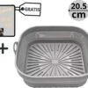 ElMaach Airfryer Siliconen Bakje - Airfryer Mandje - Herbruikbaar - Opvouwbaar - Bakpapier - Alternatief Wegwerpbakjes - Geschikt Voor Airfryer XL En XXL - 20.5cm