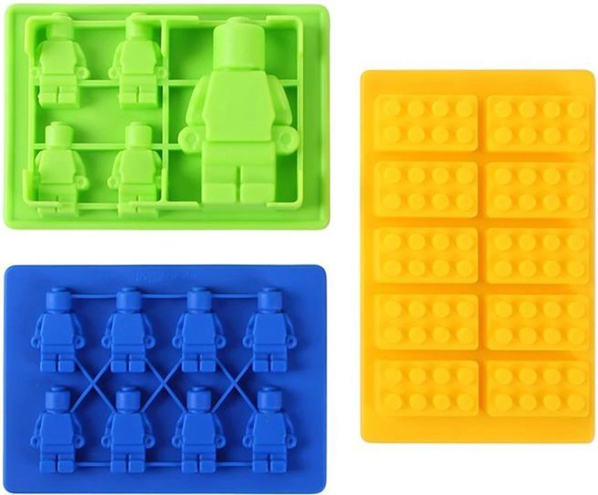 Merkloos Brick Robot Siliconen Ijsbakvormset - 3 Delig 2 Merkloos Brick Robot Siliconen Ijsbakvormset - 3 Delig - Afbeelding 2