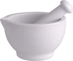 Svenska Living Vijzel Met Stamper - Wit - Keramiek - D10 Cm