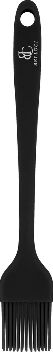 Belluci Siliconen Bakkwast Met Anti-aanbaklaag Zwart - Keukengerei Met Ergonomisch Design - Hittebestendig - Vaatwasservriendelijk - Oliekwastje - Borstel - Kwast - Keuken Tool - Koken - Bakken - BBQ - 21cm