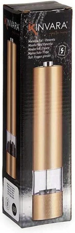 Kinvara Elektrische Zout/pepermolen 2 Stuks LED Kunststof Goud 23 Cm -Merkloos Winkel 389x1200 1