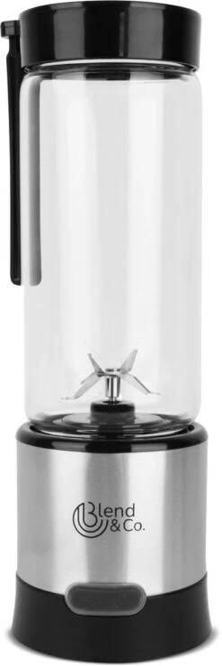 Blend & Co Mini Blender To Go - Draadloze En Draagbaar - Krachtige Smoothie Maker - 450 ML - Ice Crush Functie