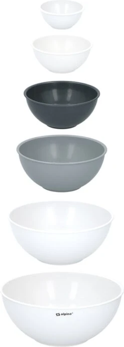 Alpina Mengkommen - Beslagkommen - Set Van 6 Stuks - 0,25-0,6-1,15-2-3.35 En 5,25 Liter