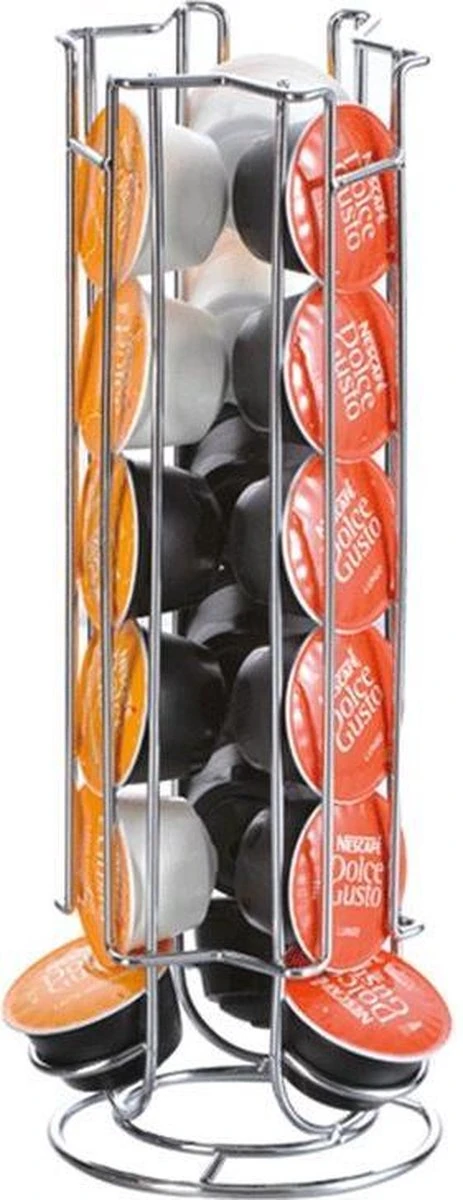 QUVIO Capsulehouders Geschikt Voor 18 Dolce Gusto Capsules – Koffie Capsule Standaard – Koffiepadhouder – Capsule Houder – Koffie Houder – Espresso – Pad Organizer - Chroom - 12 X 12 X 32,5 Cm (lxbxh) – RVS - Zilver 1 QUVIO Capsulehouders Geschikt Voor 18 Dolce Gusto Capsules – Koffie Capsule Standaard – Koffiepadhouder – Capsule Houder – Koffie Houder – Espresso – Pad Organizer - Chroom - 12 X 12 X 32,5 Cm (lxbxh) – RVS - Zilver