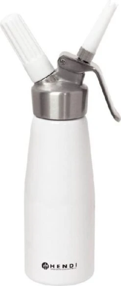 Hendi Slagroomspuit Aluminium - 0,5 Liter - Professioneel Slagroomapparaat Kitchen Line - Wit - Ø8x(H)26cm -Merkloos Winkel 509x1200 1