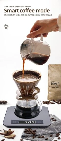 Smart Nutrition Scale - Keukenweegschaal - Digitaal & Bluetooth - APP Voor Android En IOS - Maximum Capaciteit 5 KG -Merkloos Winkel 522x1200