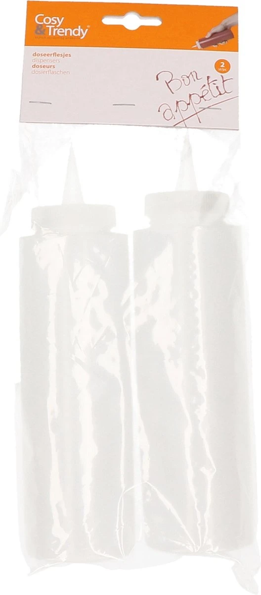Merkloos Set Van 2x Transparante Doseerfles/sausfles 400 Ml/40 Cl/0,4 Liter - Knijpfles/spuitfles - Doseerflacon/sausflacon 2 Merkloos Set Van 2x Transparante Doseerfles/sausfles 400 Ml/40 Cl/0,4 Liter - Knijpfles/spuitfles - Doseerflacon/sausflacon - Afbeelding 2