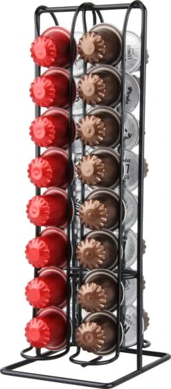 Niceey Capsule Houder - Cuphouder Voor Nespresso - 32 Capsules - RVS - Zwart