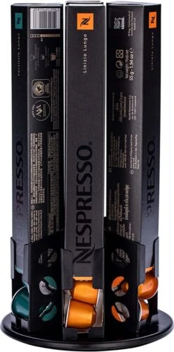 Boscer® Nespresso Capsule Houder | 60 Koffie & Espresso Cup Houder | 360° Draaibaar Antislip | Capsulehouder Zwart