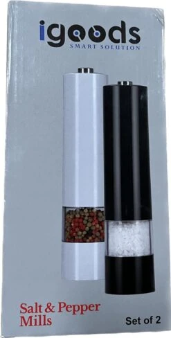 IGOODS Keramiek Elektrische Pepermolen En Zoutmolen - Pepermolen - Zoutmolen - 2 Stuks- Zwart En Wit -Merkloos Winkel 607x1200 3