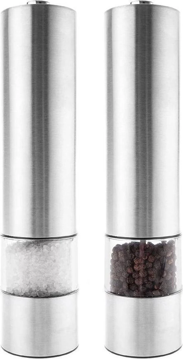 Allkinds Peper En Zoutmolen Set Elektrisch - Praktisch En Stijlvol - Doseringsfunctie - RVS - 70 Ml Inhoud 1 Allkinds Peper En Zoutmolen Set Elektrisch - Praktisch En Stijlvol - Doseringsfunctie - RVS - 70 Ml Inhoud