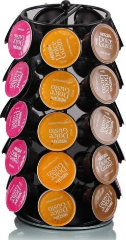 Adge - Capsule Houder Voor Dolce Gusto Cups - Koffie Houder En Standaard - 360º Draaibaar - 35 Capsules - Zwart