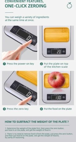 Smart Nutrition Scale - Keukenweegschaal - Digitaal & Bluetooth - APP Voor Android En IOS - Maximum Capaciteit 5 KG -Merkloos Winkel 645x1200 4