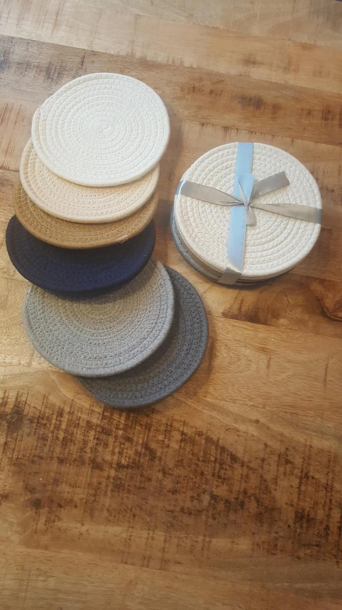 Pannen Onderzetters 6 Stuks - Katoen Geweven - Hittebestendig - Pannenonderzetter 2 Pannen Onderzetters 6 Stuks - Katoen Geweven - Hittebestendig - Pannenonderzetter - Afbeelding 2