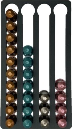 Merkloos Nespresso Capsulehouder - Cuphouder Voor Nespresso Cups - 40 Capsules - Zwart - Kerst Cadeau