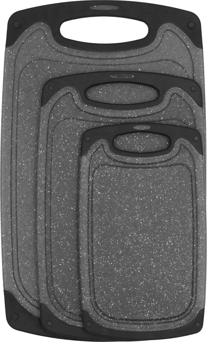 Krumble Snijplanken - Set Van 3 - Met Anti-slip Handvaten - 3-delig - Vaatwas Bestendig - Snijplankenset - 3 Formaten - Antraciet - Zwart - Kunststof 7 Krumble Snijplanken - Set Van 3 - Met Anti-slip Handvaten - 3-delig - Vaatwas Bestendig - Snijplankenset - 3 Formaten - Antraciet - Zwart - Kunststof - Afbeelding 7