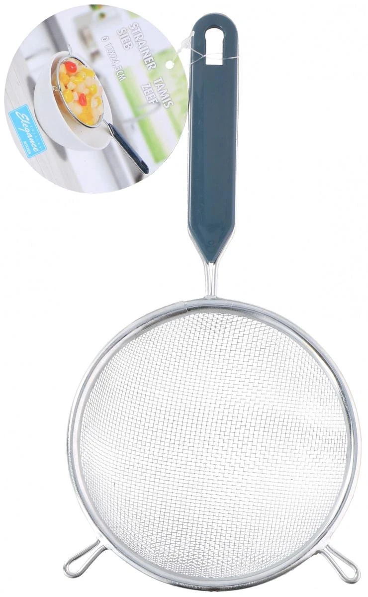Cuisine Elegance Zeef 12 X 24 Cm Staal/polypropeen Zilver/grijs 2 Cuisine Elegance Zeef 12 X 24 Cm Staal/polypropeen Zilver/grijs - Afbeelding 2