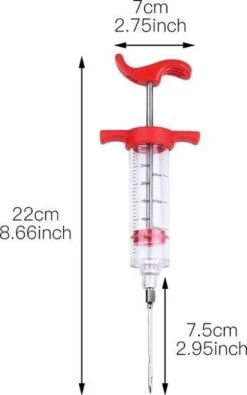 LOUZIR RVS Marinade Injector | BBQ Vlees Spuit Injecteur | Meat Injector | Injectiespuit Inclusief 3 Naalden | Marinade Injectiespuit | Vlees Injectie Spuit | Barbecue Vlees Injector -Merkloos Winkel 750x1200 3
