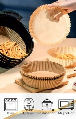 Airfryer Bakpapier- Airfryer Bakpapier 20cm- Eco Friendly- Airfryer Bakpapier Rond- Non Stick- Bakpapier- Airfryer Accessoire- Hete Lucht Friteuse Bakjes- Airfryer Bakpapier 50 Stuks- Geschikt Voor Phillips, Princess En Alle Andere Airfryers -Merkloos Winkel 766x1200 6