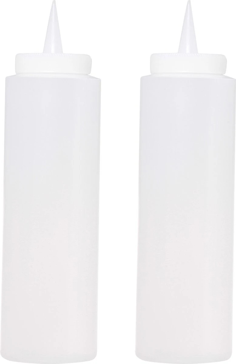 Merkloos Set Van 2x Transparante Doseerfles/sausfles 400 Ml/40 Cl/0,4 Liter - Knijpfles/spuitfles - Doseerflacon/sausflacon 1 Merkloos Set Van 2x Transparante Doseerfles/sausfles 400 Ml/40 Cl/0,4 Liter - Knijpfles/spuitfles - Doseerflacon/sausflacon