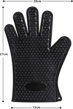 Merkloos Hittebestendige Siliconen Ovenwant -ZWART- Antislip BBQ & Keuken Handschoenen - 1 Paar -Merkloos Winkel 803x1200